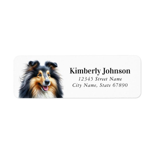 Sheltie Dog Return Address Labels (Front)