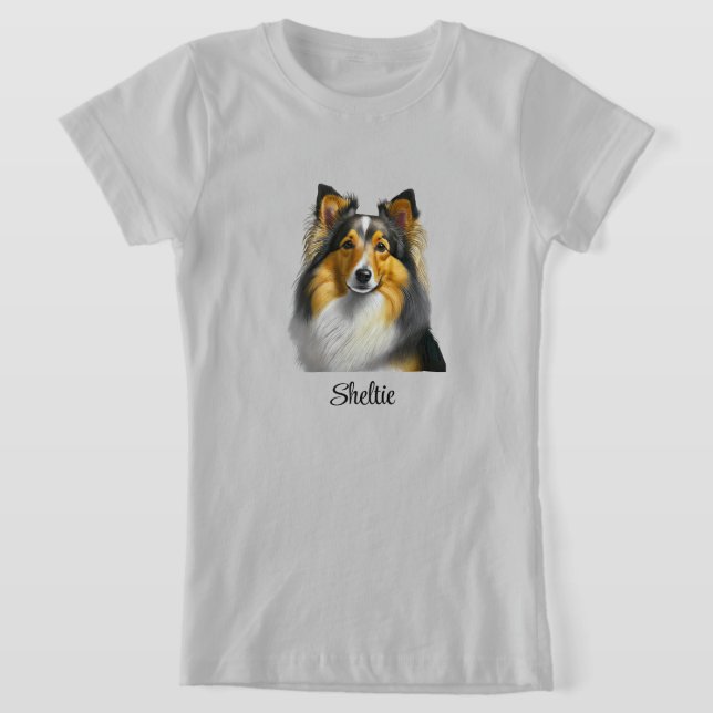Sheltie Dog Template T-Shirt (Laydown)
