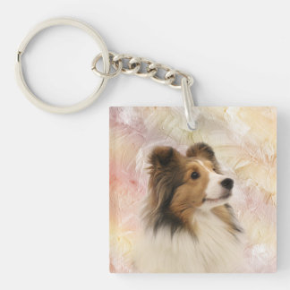 Sheltie face keychain