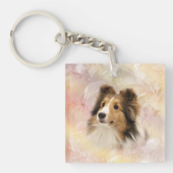Sheltie Face Keychain by deemac1 at Zazzle