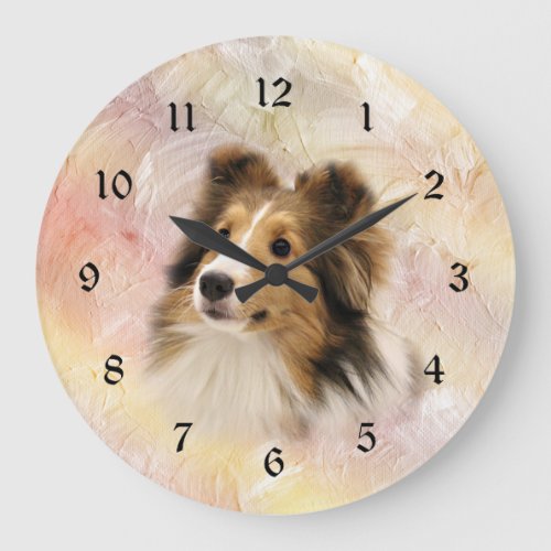 Sheltie face large clock