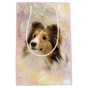 Sheltie Face Medium Gift Bag by deemac1 at Zazzle