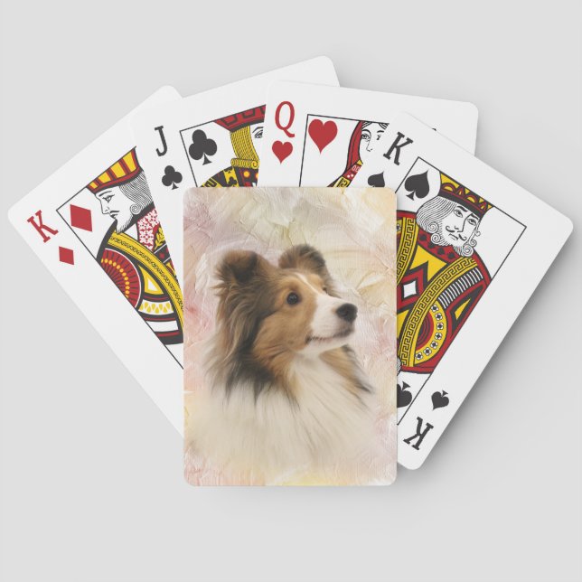 Sheltie face poker cards (Back)