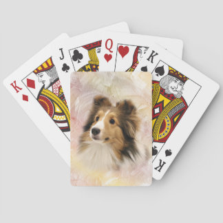 Sheltie face poker cards