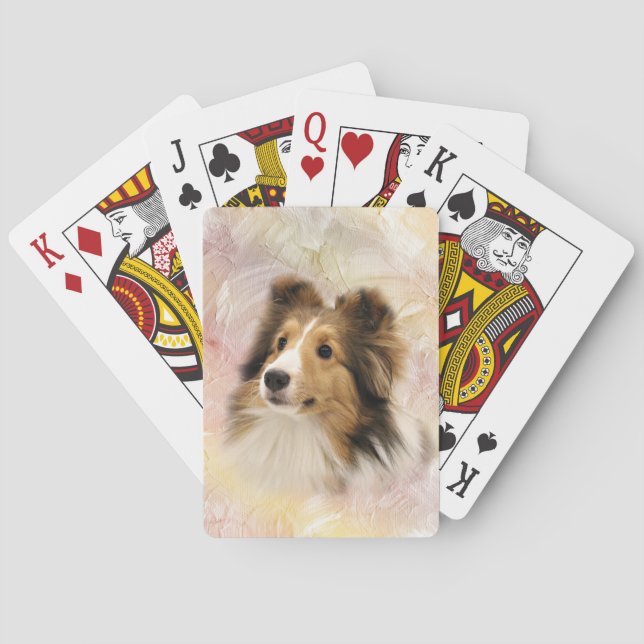 Sheltie face poker cards (Back)