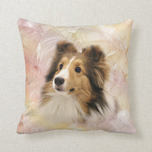 Sheltie face throw pillow
