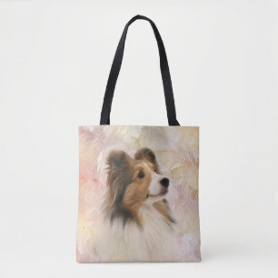 Sheltie face tote bag