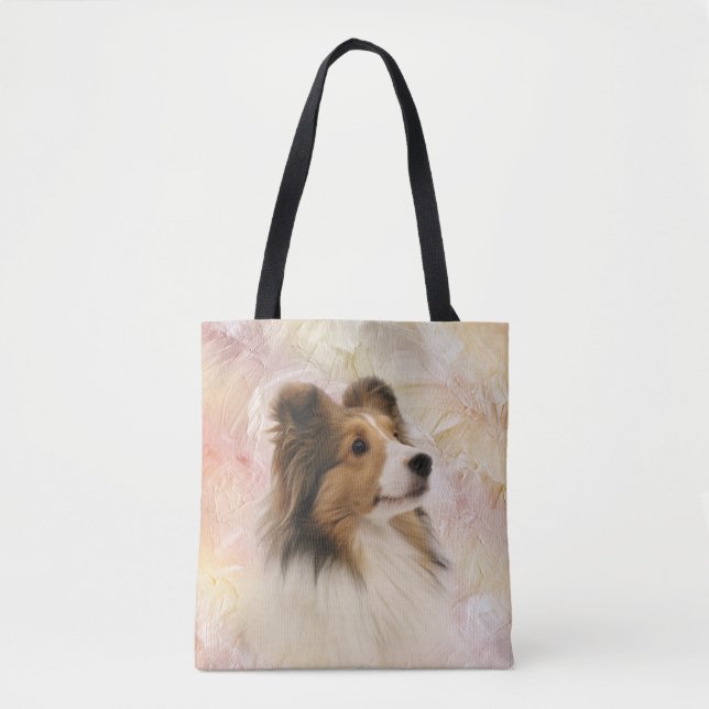 Sheltie face tote bag (Front)