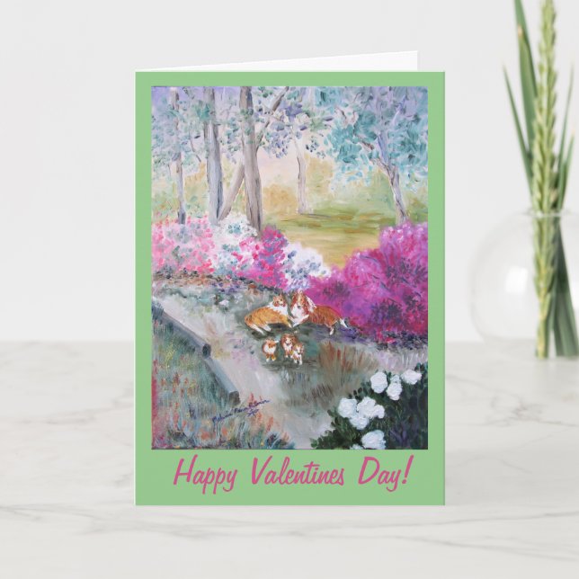 Sheltie Family Valentine Greeting Card (Front)