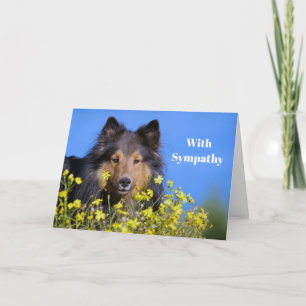 Sheltie Floral Photo Sympathy Card