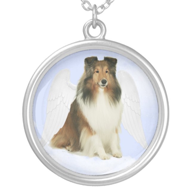 Sheltie Grace Silver Plated Necklace (Front)