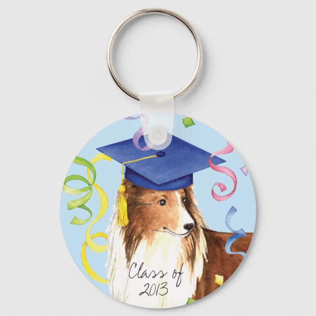Sheltie Graduate Keychain (Front)