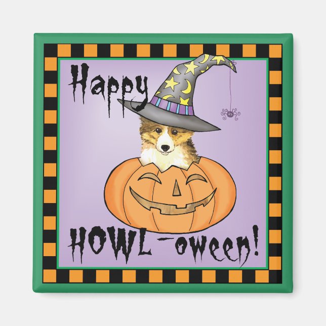 Sheltie Halloween Magnet (Front)