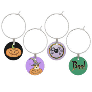 Sheltie Halloween Wine Glass Charm