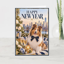 Sheltie Happy New Year Card