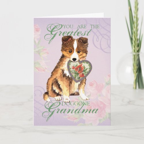 Sheltie Heart Grandma Card