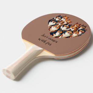 Sheltie Heart Illustration Cute Shetland Sheepdog Ping Pong Paddle
