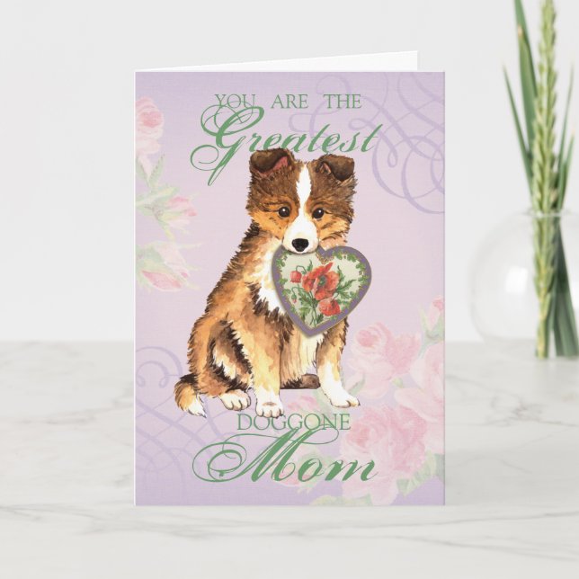 Sheltie Heart Mom Card (Front)