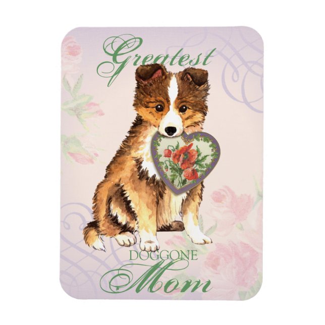Sheltie Heart Mom Magnet (Vertical)