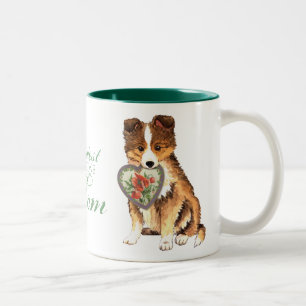 Sheltie Heart Mom Two-Tone Coffee Mug