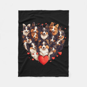 Sheltie Heart-shaped Cute Sheltie Dog Lover Men Wo Fleece Blanket