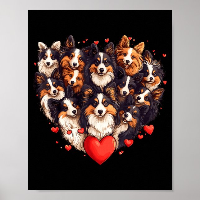 Sheltie Heart-shaped Cute Sheltie Dog Lover Men Wo Poster (Front)