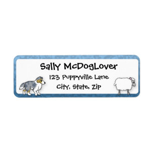 Sheltie Herding Sheep Label
