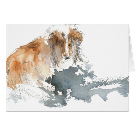 Sheltie in Water Color (Front Horizontal)
