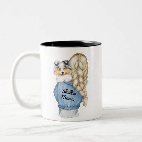 Sheltie Mama Blonde w Merle Shetland Sheepdog  Two_Tone Coffee Mug