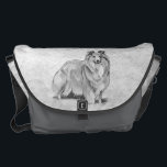 Sheltie Messenger Bag<br><div class="desc">Make a doglover happy or get yourself a unique Sheltie gift with this customizable design. Original pencildrawing of a Shetland Sheepdog - the perfect gift for Sheltie lovers! Add the dogs name to make it truly personalized!</div>