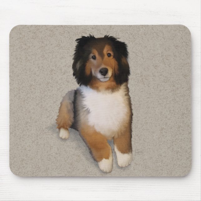 Sheltie mix dog portrait  mouse pad (Front)