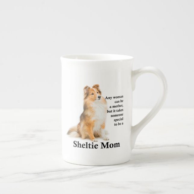 Sheltie Mom Bone China Mug (Right)