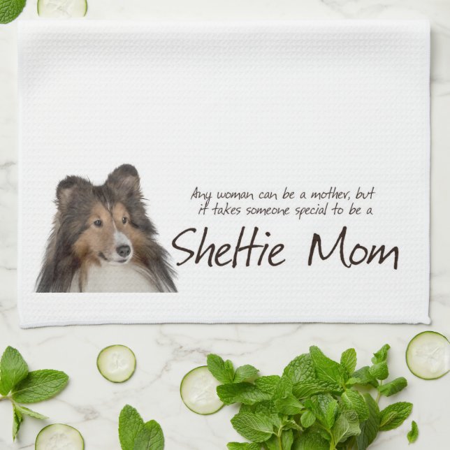 Sheltie Mom Kitchen Towel (Folded)