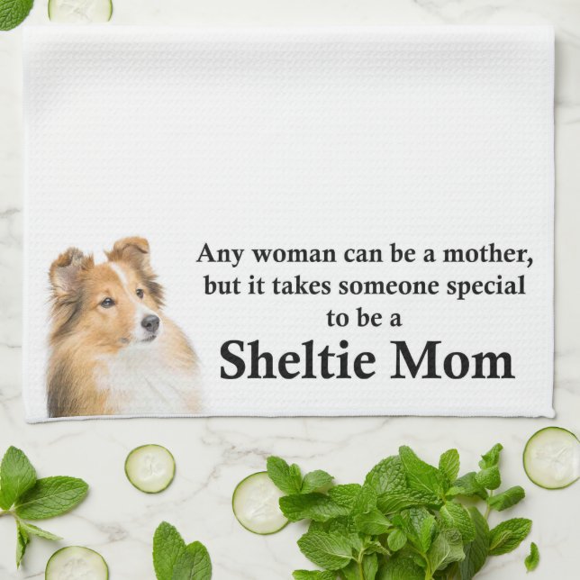 Sheltie Mom Kitchen Towel (Folded)