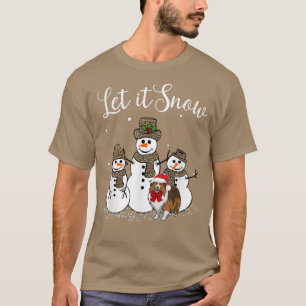 Sheltie Mom Let It Snow Snowman Leopard Print 545 T-Shirt