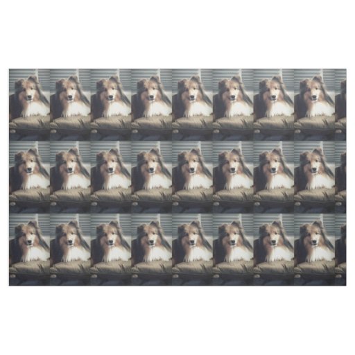 Sheltie On Fat Quarter Fabric