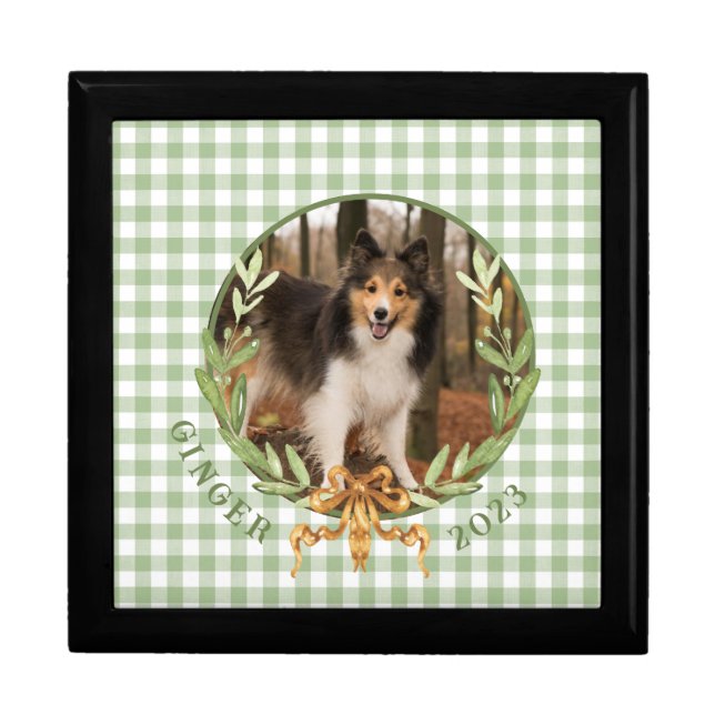 Sheltie Photo Personalized Keepsake Gift Box (Front)