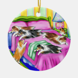 Sheltie Pink Comfort Ceramic Ornament