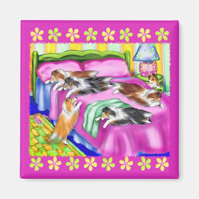Sheltie Pink Comfort Magnet (Front)