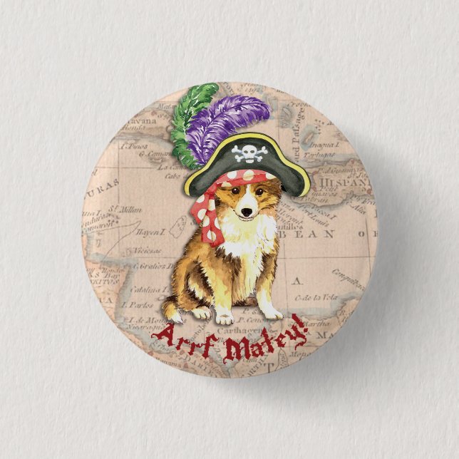 Sheltie Pirate Button (Front)