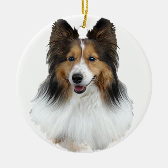 Sheltie Portrait Ceramic Ornament (Front)