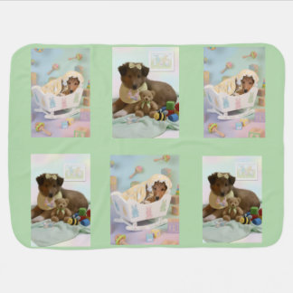 Sheltie Puppy nursery Baby Blanket
