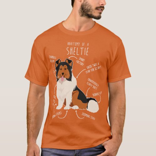Sheltie Shetland Sheepdog Anatomy 1 T_Shirt