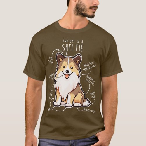 Sheltie Shetland Sheepdog Anatomy 4 T_Shirt