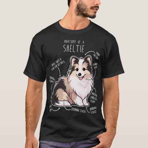 Sheltie Shetland Sheepdog Anatomy 5 T_Shirt