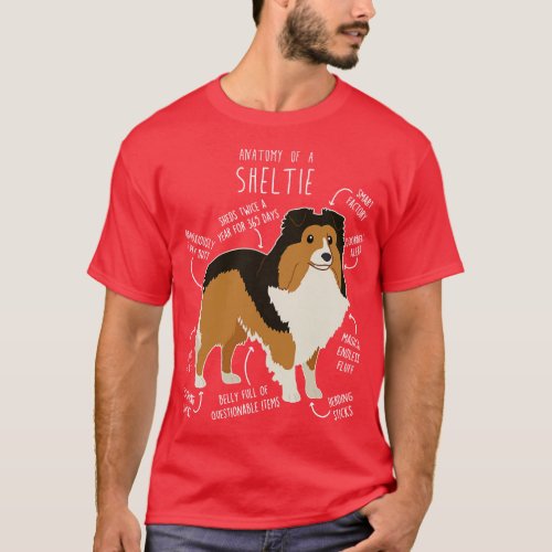 Sheltie Shetland Sheepdog Anatomy 6 T_Shirt