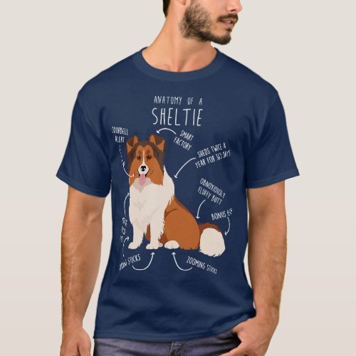 Sheltie Shetland Sheepdog Anatomy T_Shirt