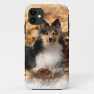 Sheltie Shetland Sheepdog Art Painting iPhone 11 Case