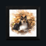 Sheltie Shetland Sheepdog Art Painting Keepsake Box<br><div class="desc">A Perfect Gift for Dog and Art Lovers! This can be customized as per your wish, add name of your pet below the photo and personalize it.</div>