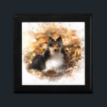 Sheltie Shetland Sheepdog Art Painting Keepsake Box<br><div class="desc">A Perfect Gift for Dog and Art Lovers! This can be customized as per your wish,  add name of your pet below the photo and personalize it.</div>